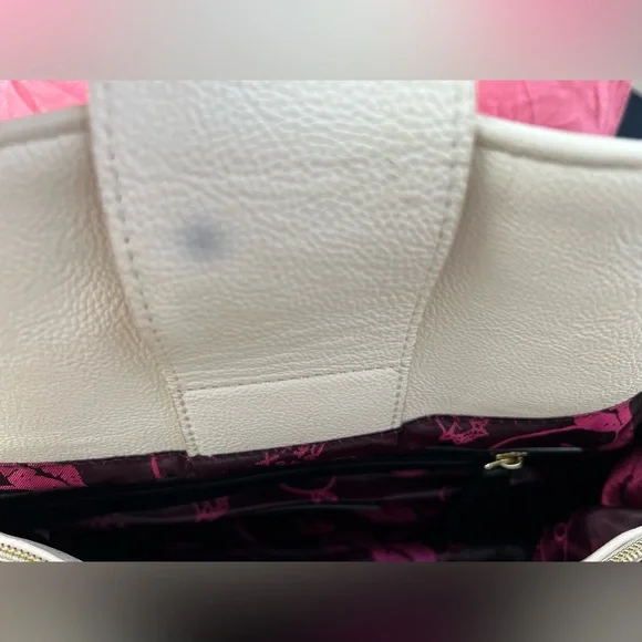 Betsey Johnson Light Pink and Gray Quilted Satchel with Heart Charm - Picture 11 of 11